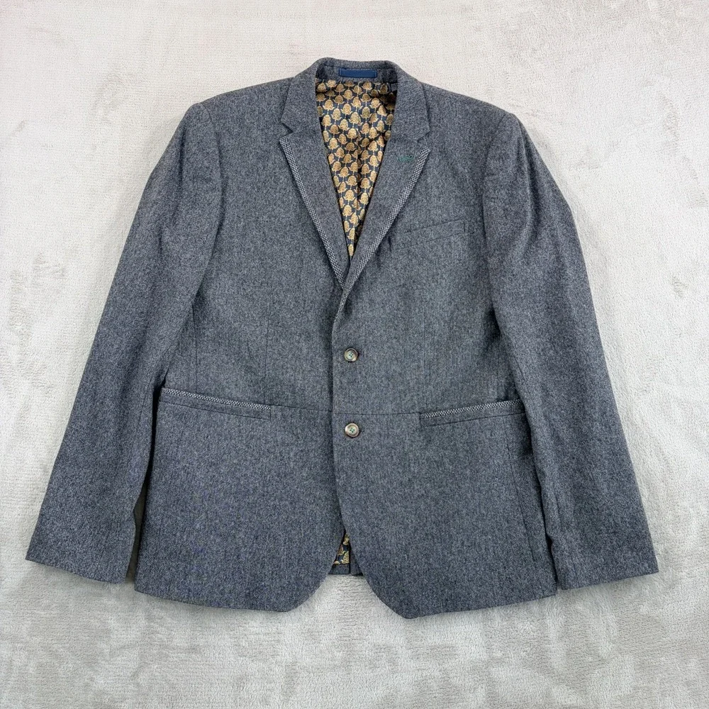 Ted Baker London Sport Coat Blazer in Grey Wool Cashmere Blend Men 5 Fits 42R